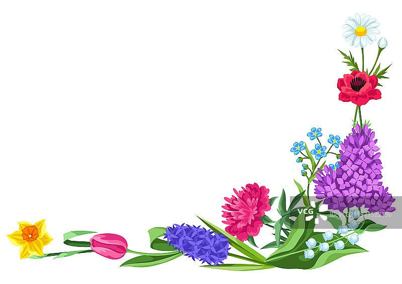 装饰夏季花卉的美丽画框图片素材