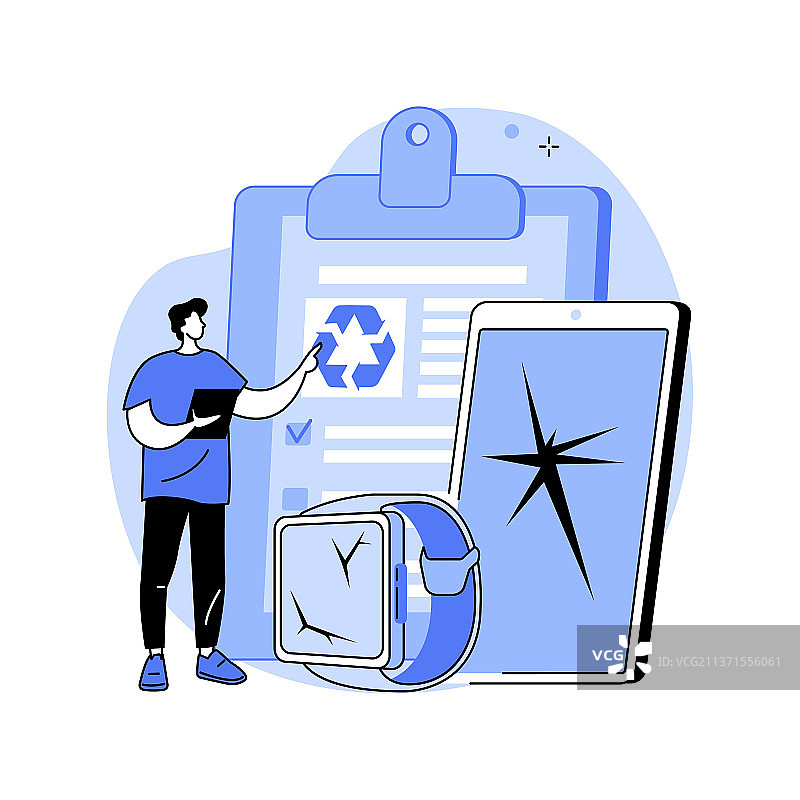 减少电子垃圾抽象概念图片素材