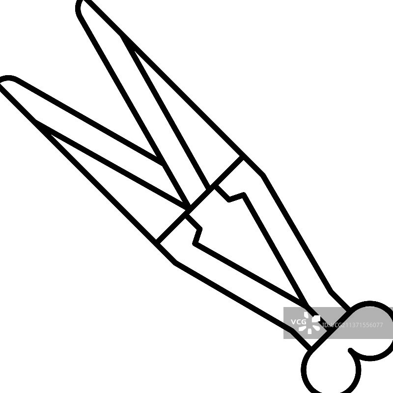 剪羊毛手工工具线性图标图片素材