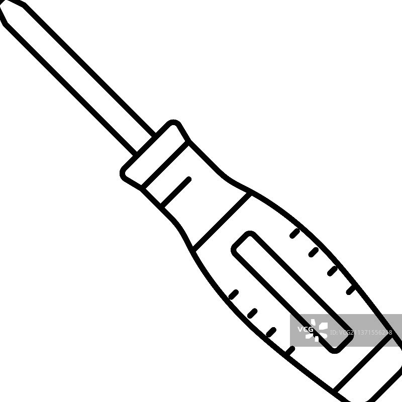 螺丝刀木匠专业工具线图标图片素材