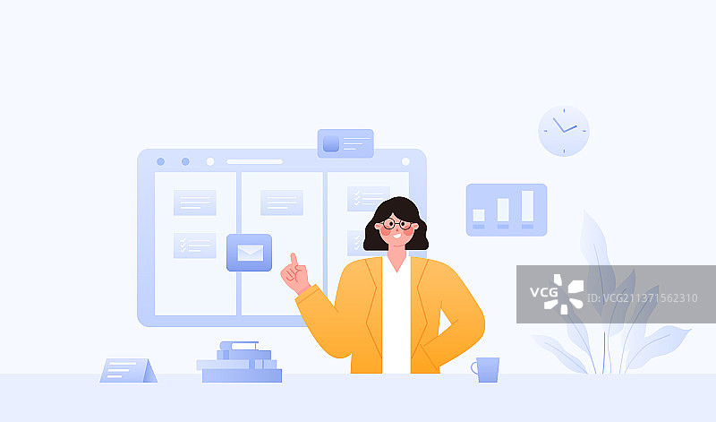 一个女性职员在工作图片素材