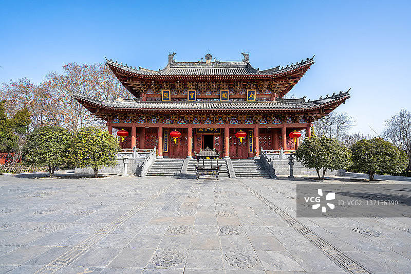 中国河南洛阳白马寺塔院内的大雄宝殿古建筑图片素材