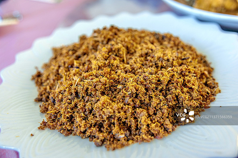 中国东北黑龙江赫哲族特色菜鱼毛图片素材