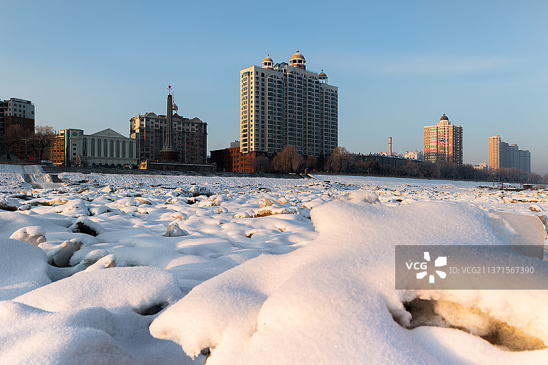 佳木斯城市雪景风光图片素材