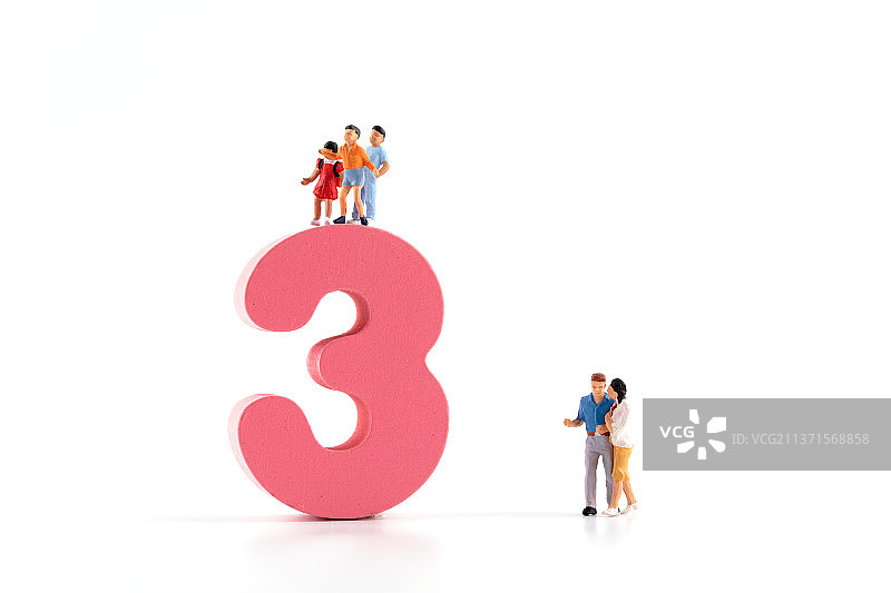 数字3和三个孩子和两口子夫妻图片素材