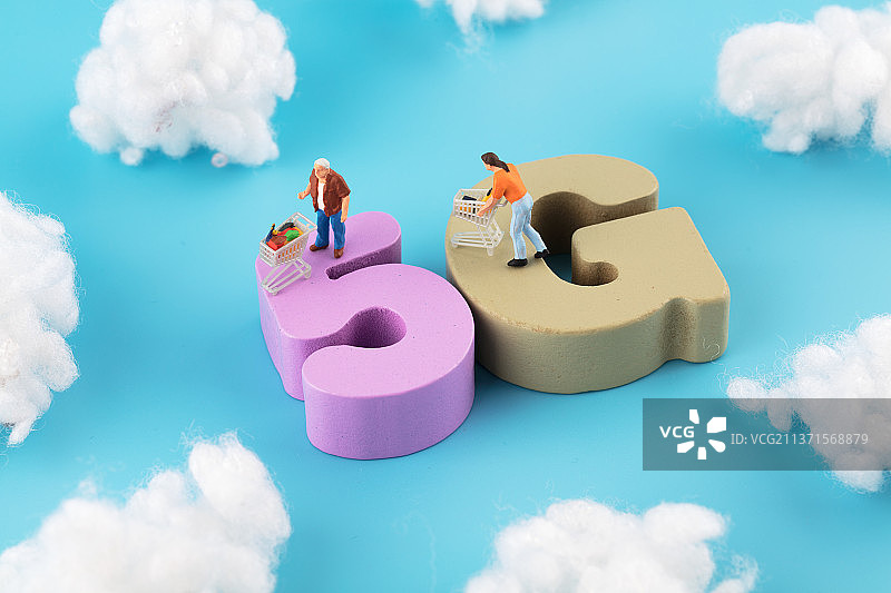 微缩创意5G时代的网上购物图片素材