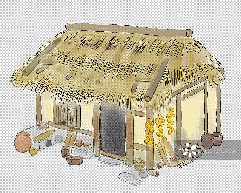 水墨风小房子图片素材