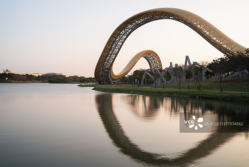 迎曦湖黃絲帶图片素材