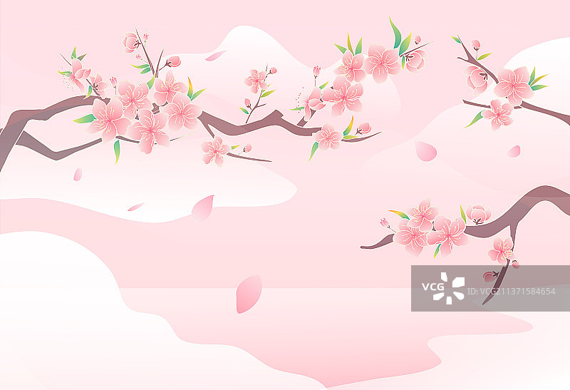 桃花横版图片素材