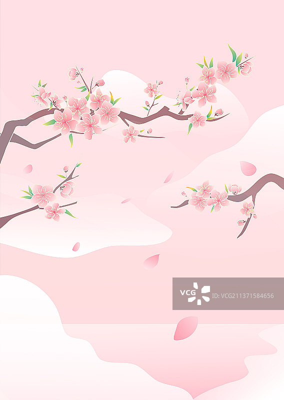 桃花竖版图片素材