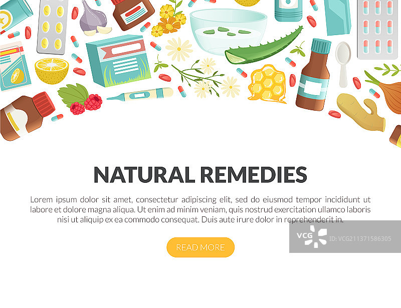 含药丸和药物的感冒和流感治疗图片素材