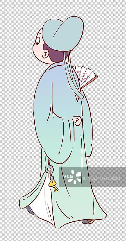 古代才子迈步作诗图片素材