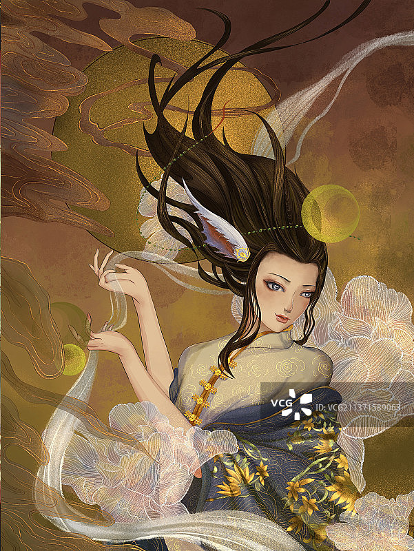 飘逸的古风美女图片素材