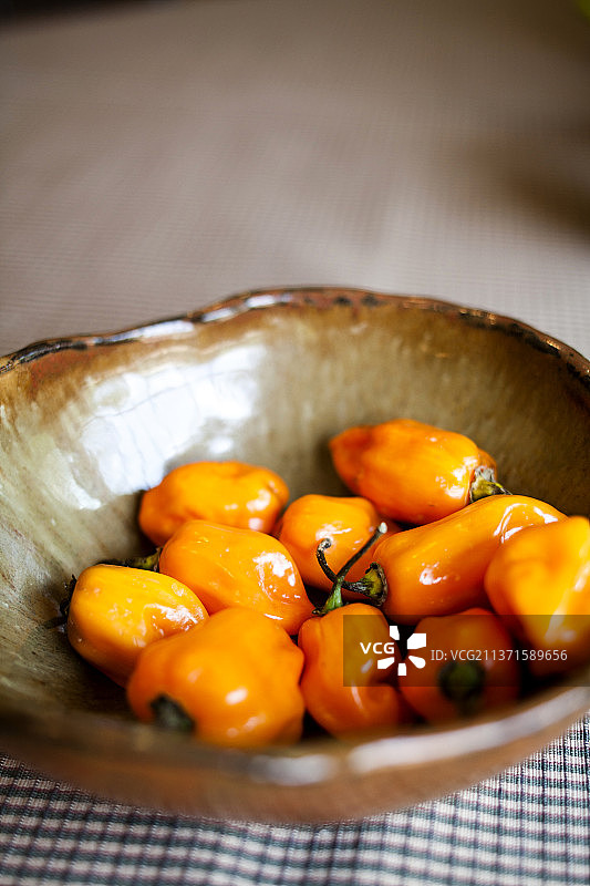 橙色辣椒的细节图图片素材