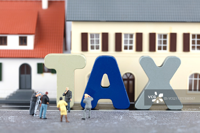 微缩创意房产税媒体宣传图片素材