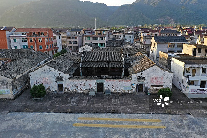 浙江金华东阳史家庄航拍图片素材