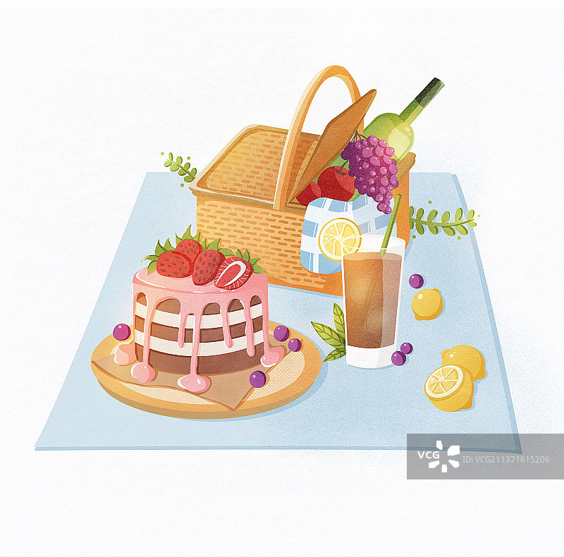 野餐 食物插画图片素材