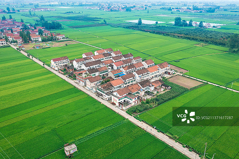 陕西汉中平原G108京昆线乡村农田田园风光航拍图片素材