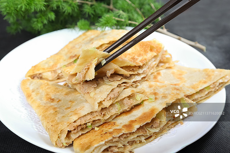 中餐美食-千层肉饼图片素材