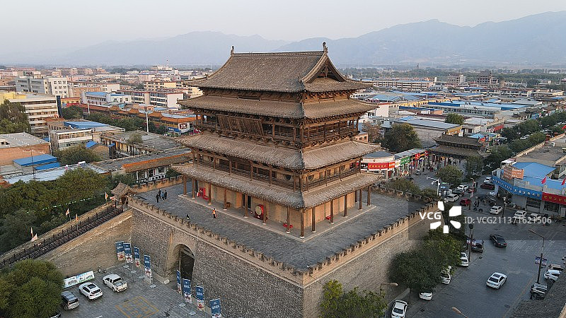 山西代县边靖楼航拍图片素材