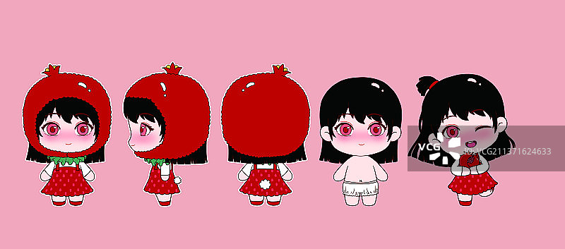 石榴女孩图片素材