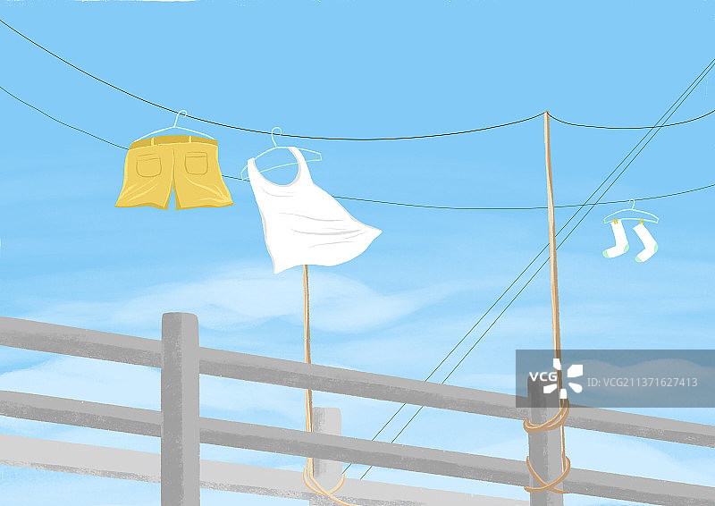 在外面晾衣服图片素材