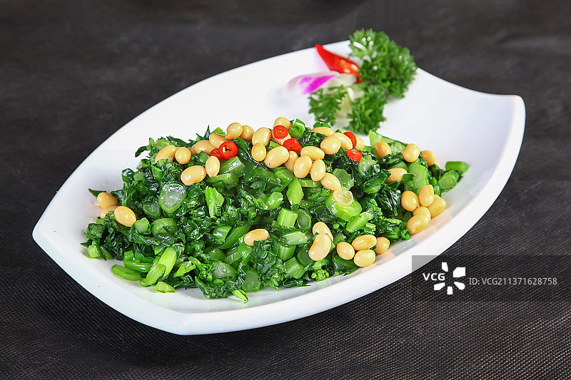 中餐美食-芥兰拌黄嘴图片素材