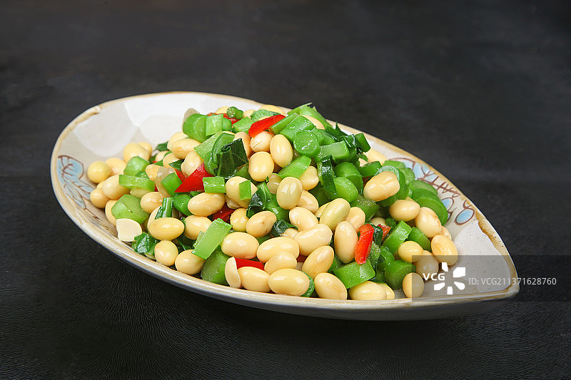 中餐美食-芥兰拌黄嘴图片素材