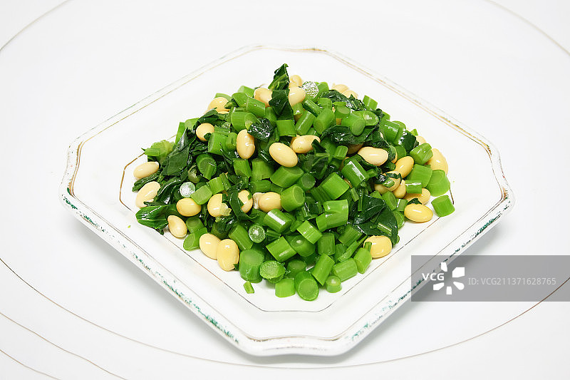 中餐美食-芥兰拌黄嘴图片素材