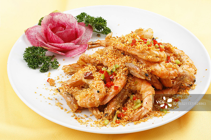 中餐美食-椒盐虾图片素材