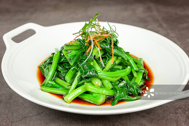 中餐美食-白灼广东菜心图片素材