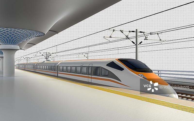 高速列车车站站台图片素材