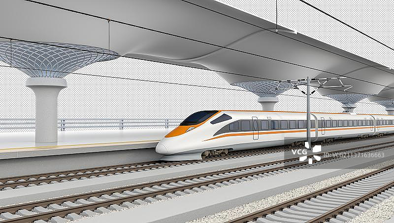 高速列车车站站台图片素材