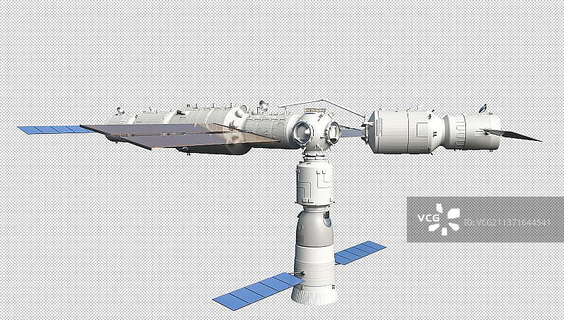 中国空间站天和核心舱的机械臂转位货运飞船图片素材