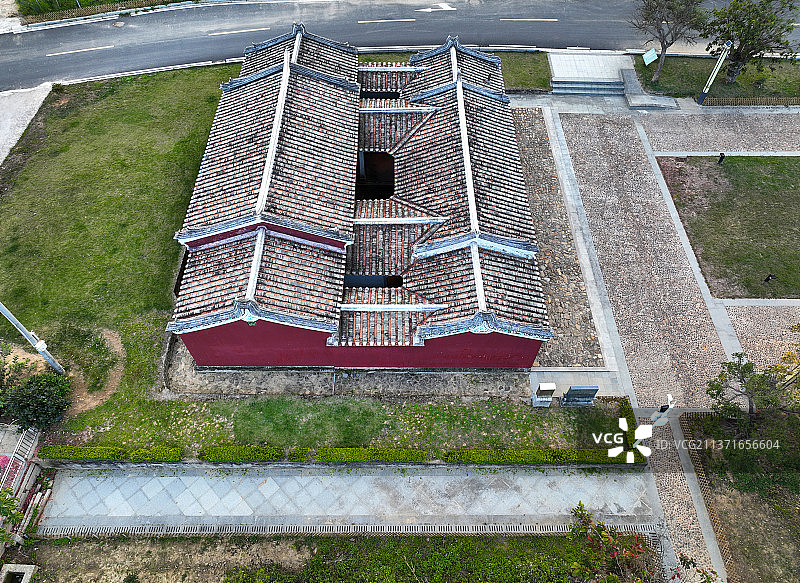 广东省惠州市惠东县高潭镇高潭区苏维埃政府旧址航拍图片素材