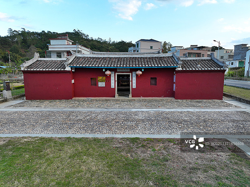 广东省惠州市惠东县高潭镇高潭区苏维埃政府旧址航拍图片素材