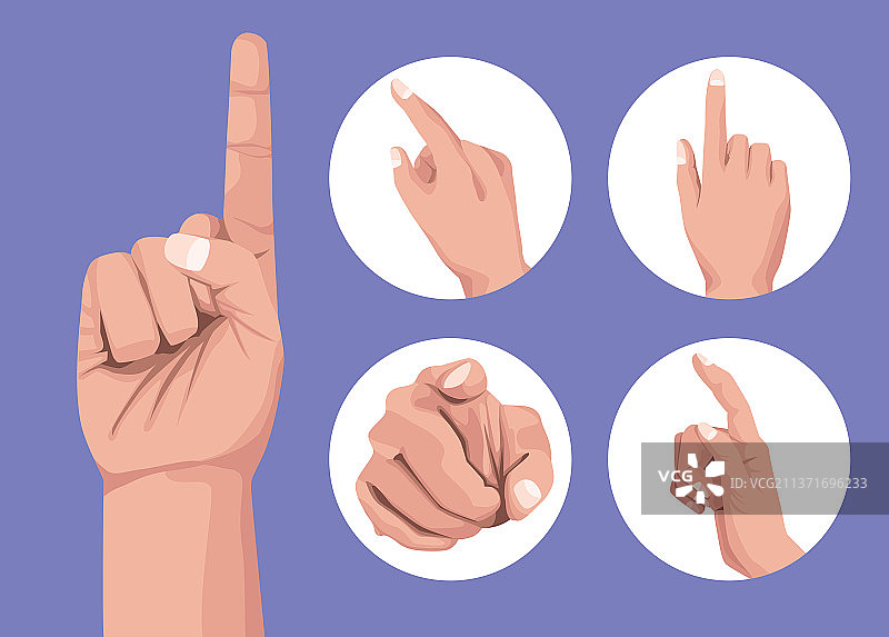 五指指向图片素材