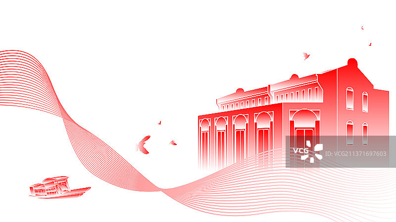 建党节插画图片素材