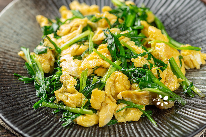 韭菜炒鸡蛋图片素材