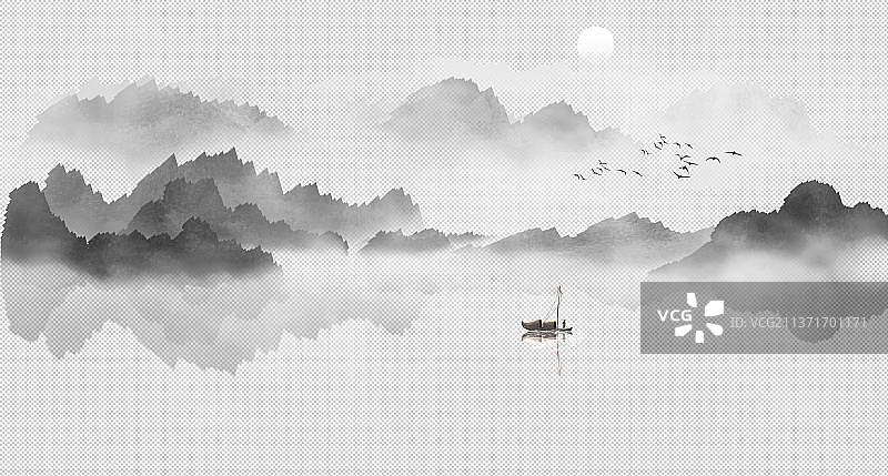 中国风水墨山水画图片素材