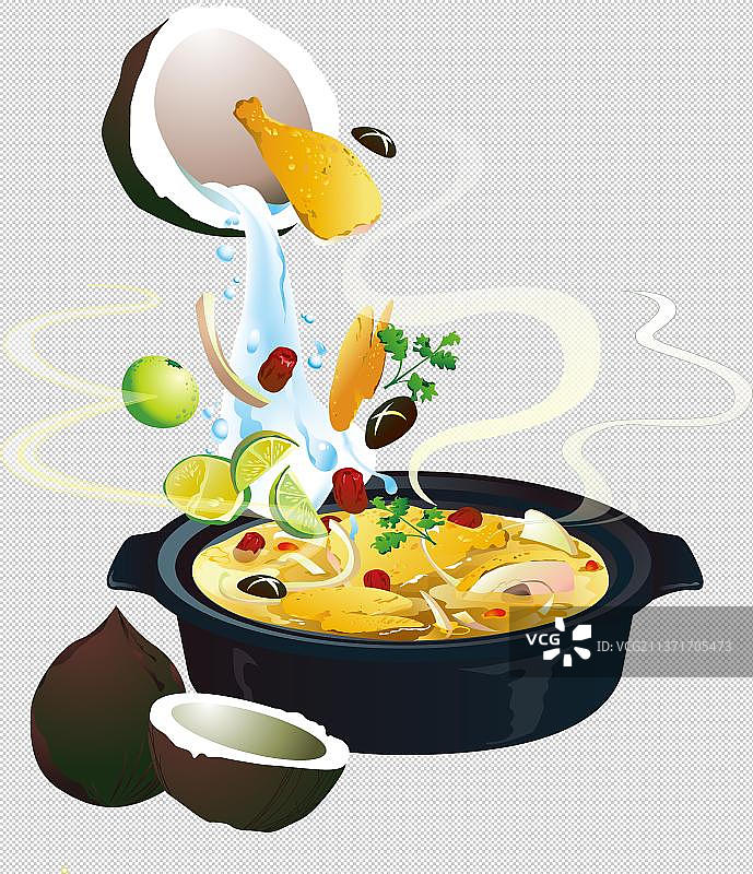 椰子鸡汤图片素材