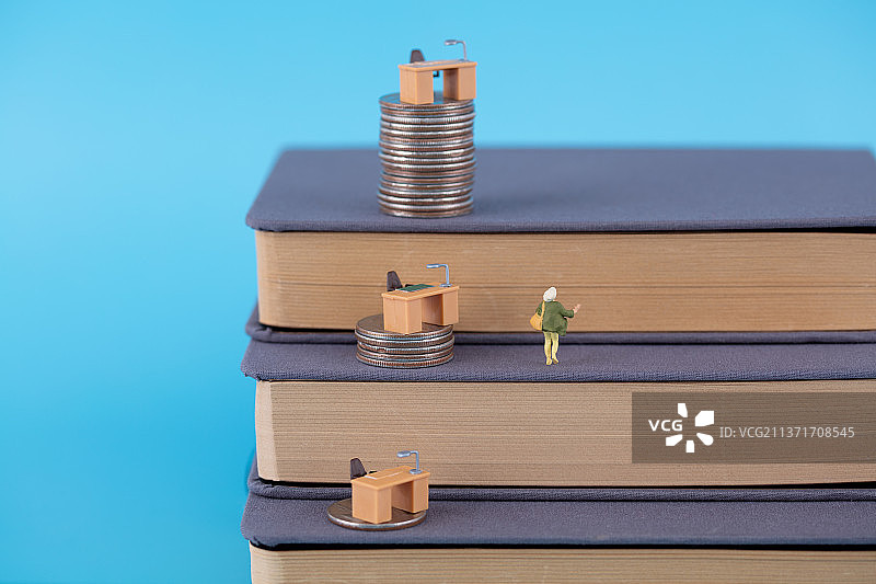 微缩创意不同文化程度获得的薪资图片素材