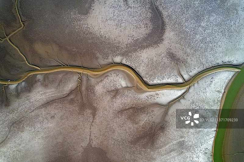 黄河入海口潮汐画图片素材