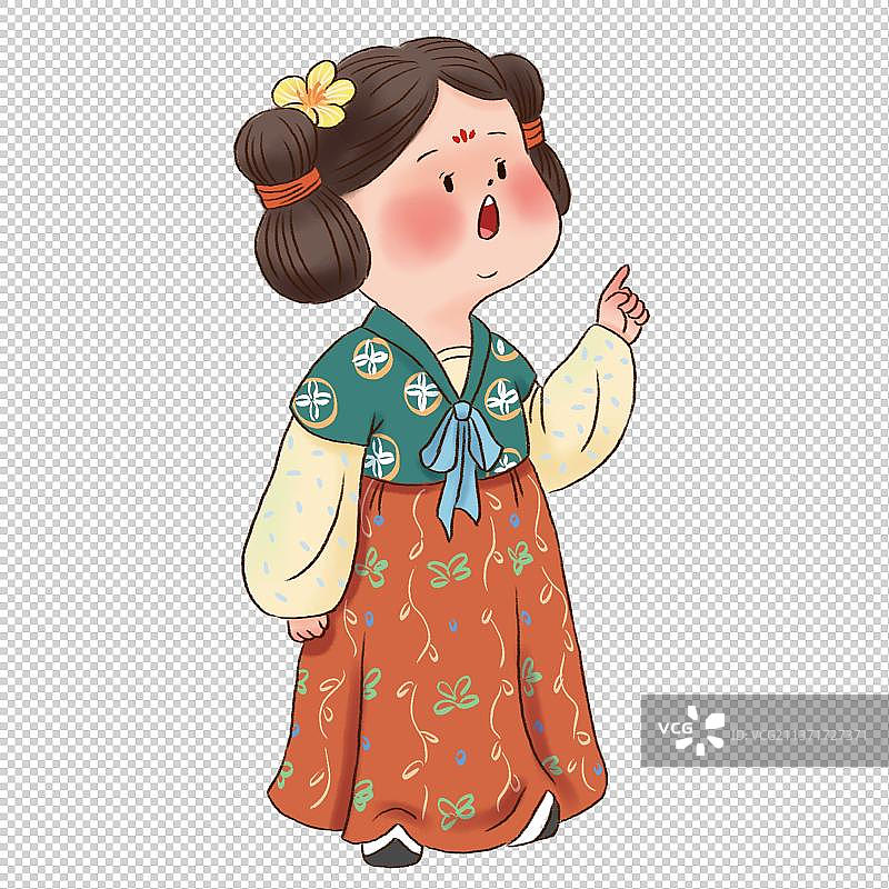 唐朝小女孩图片素材