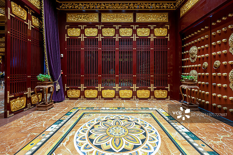 中国河南隋唐洛阳城遗址明堂内部场景图片素材