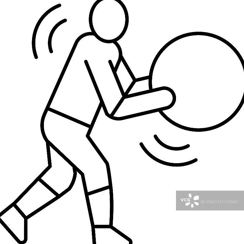 预防脊柱侧弯的运动线性图标图片素材