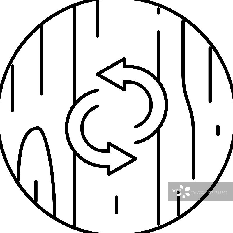 硬木地板重涂线性图标图片素材