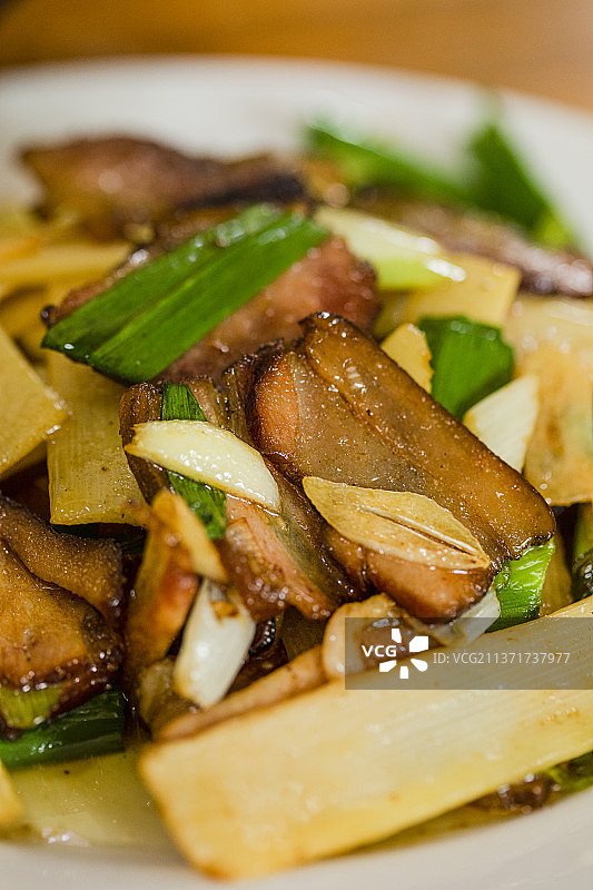 竹笋炒腊肉图片素材