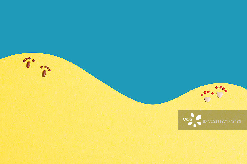 脚印 ，足迹，故事性，药片创意拼图图片素材