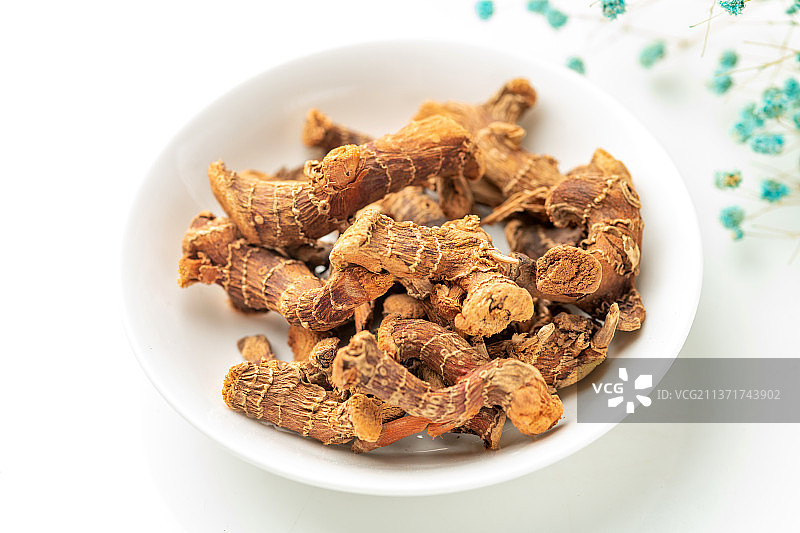 香料良姜特写白色背景图片素材